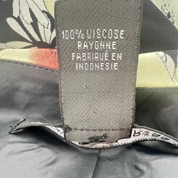 JONES WEAR DRESS Pastel Floral/Black Woven Rayon Midi Dress 10 Formal FairyCore - Picture 7 of 8